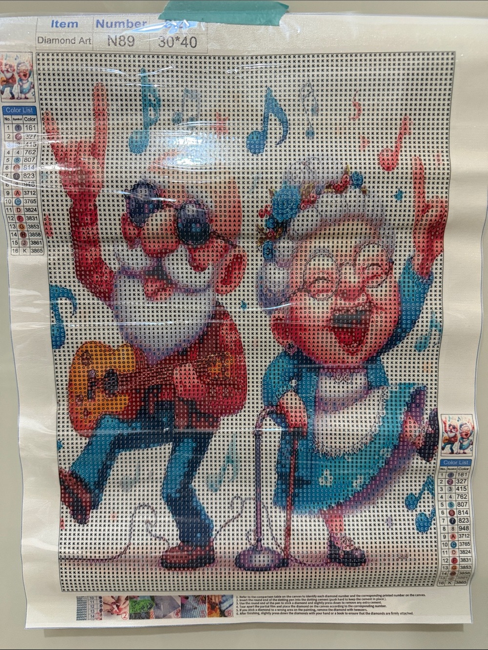 Festive Singing Grandparents Diamond Art Painting Kit 30x40cm
